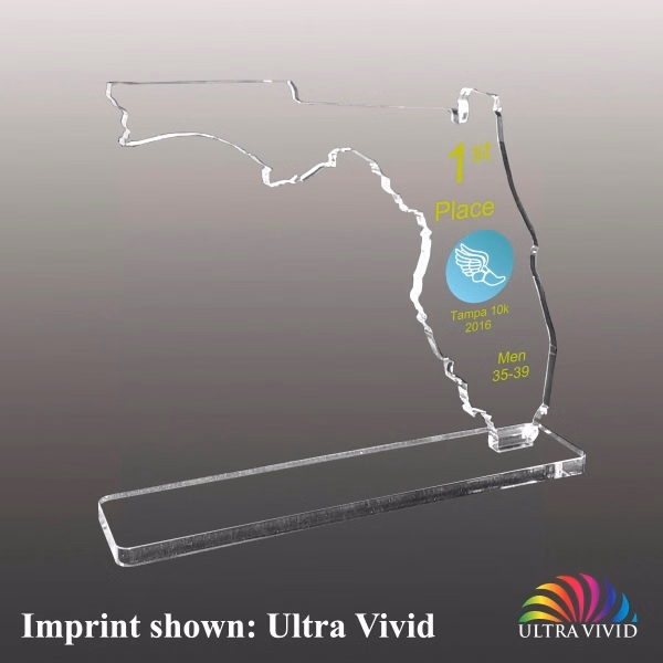 State of Florida Shaped Acrylic Award - Ultra Vivid Colo