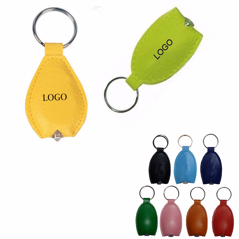 Pu Leather LED Light Keychain