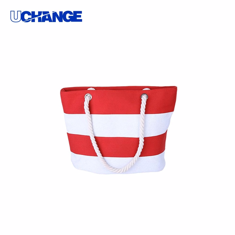 Canvas Beach Tote Bag Carrier with Rope Handles