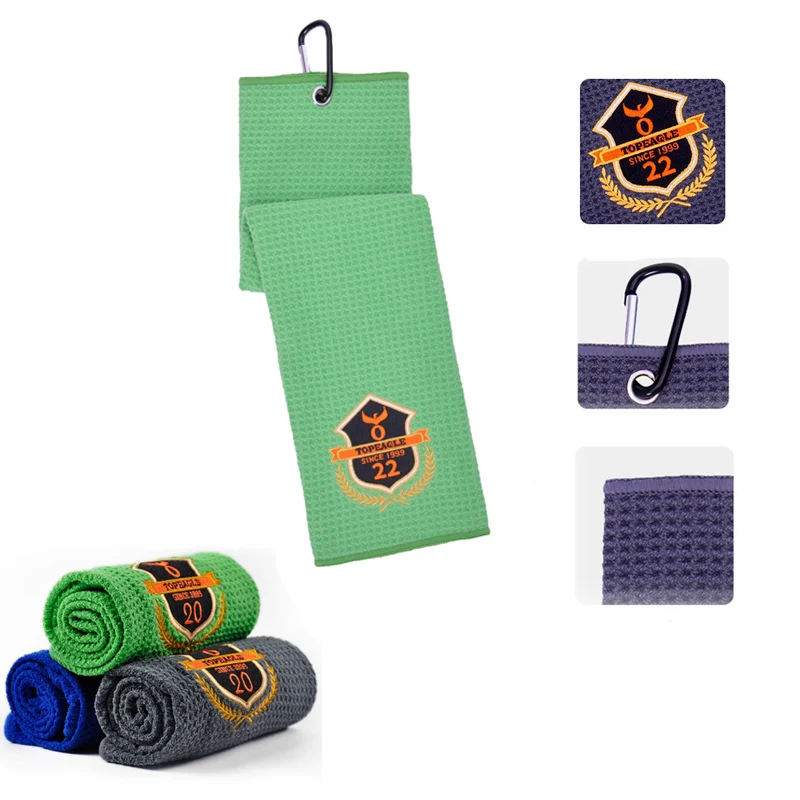 Tri-fold Golf Towel With Carabiner 1