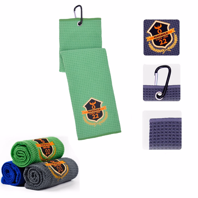 Tri-fold Golf Towel With Carabiner