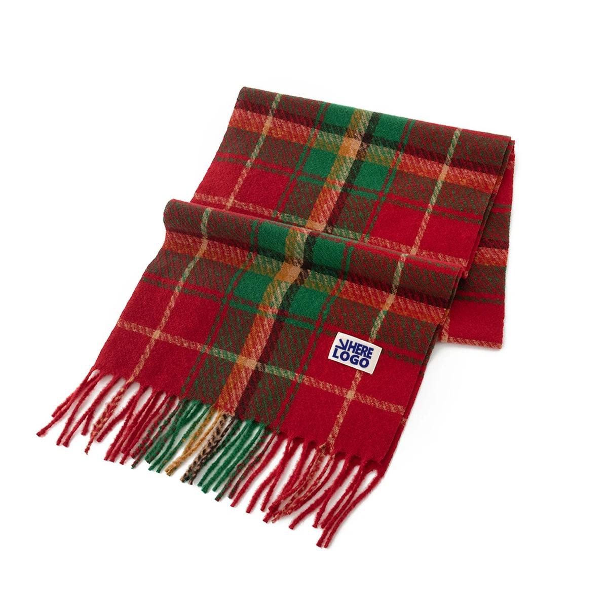 Plaid Plush Feel Scarf Versatile Fashion Accessory Christmas 1