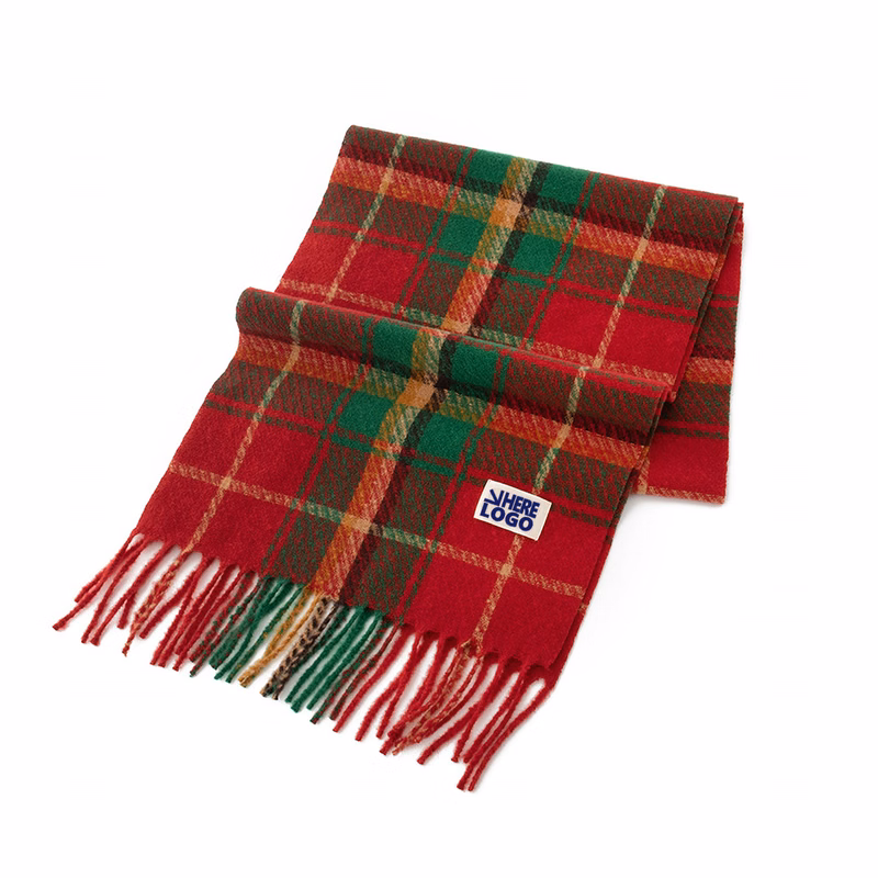 Plaid Plush Feel Scarf Versatile Fashion Accessory Christmas