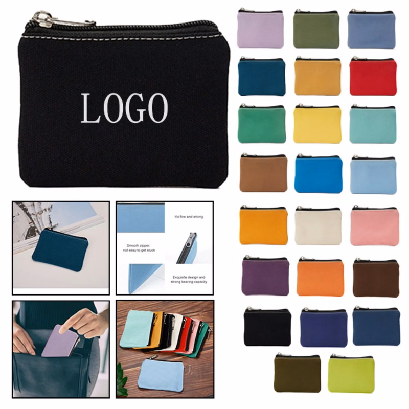 Women's Canvas Coin Purse Mini Zipper Bag