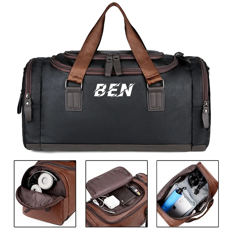 Pu Leather Waterproof Sport Gym Duffle Travel Bag 1
