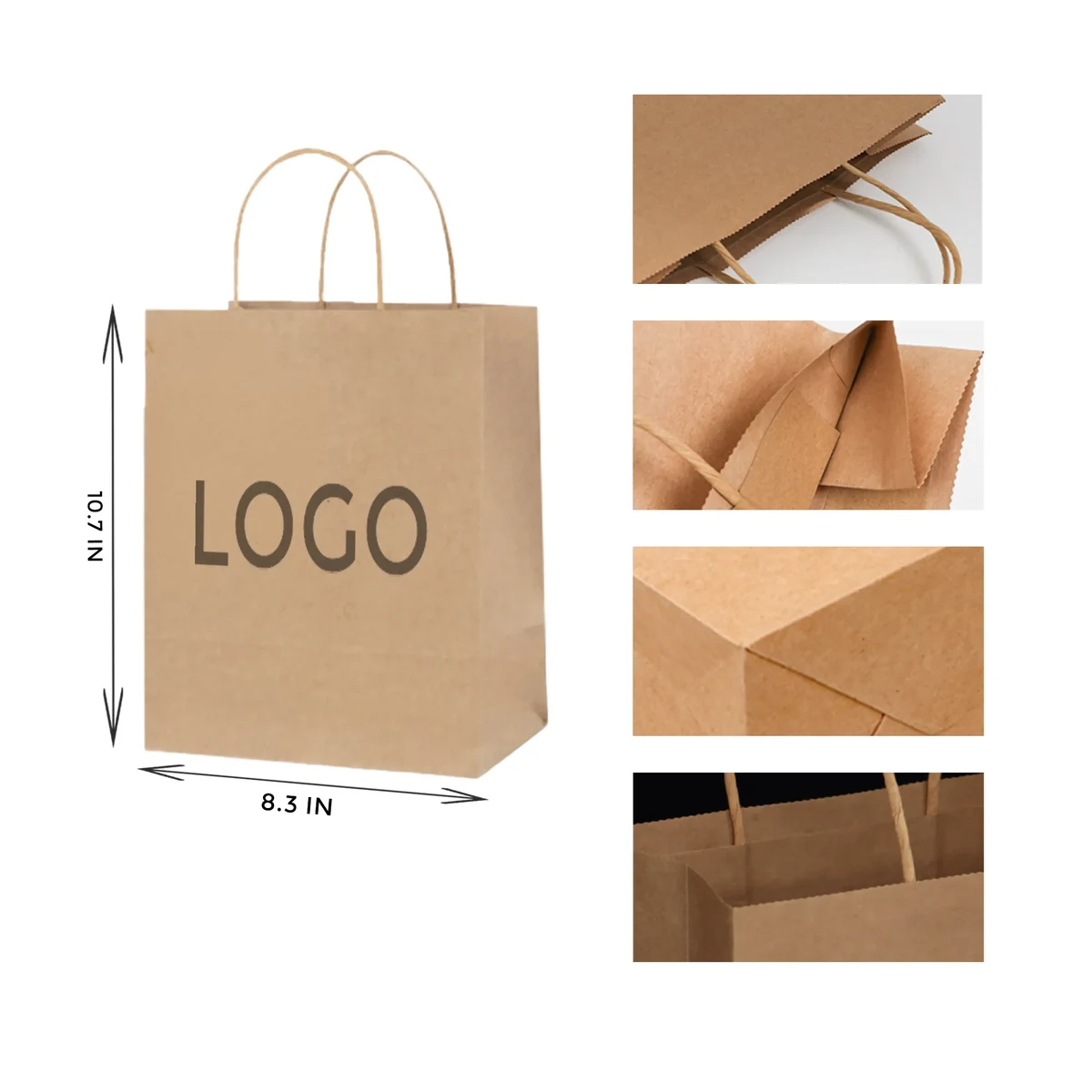 MOQ 100 PCS Kraft Paper Handbag 1