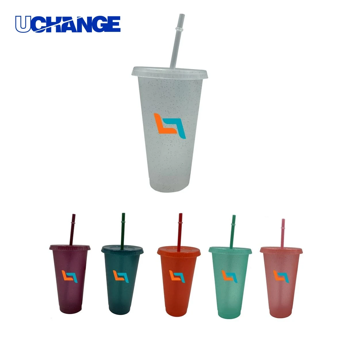 Plastic Sports Cup with Straw 1