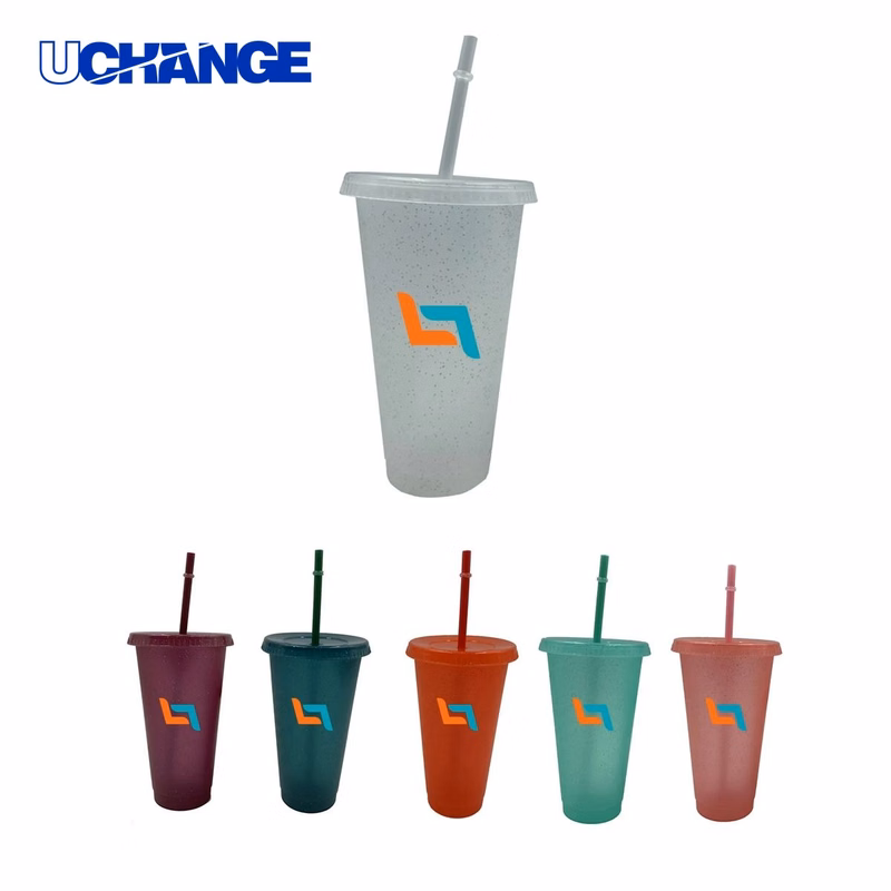 Plastic Sports Cup with Straw