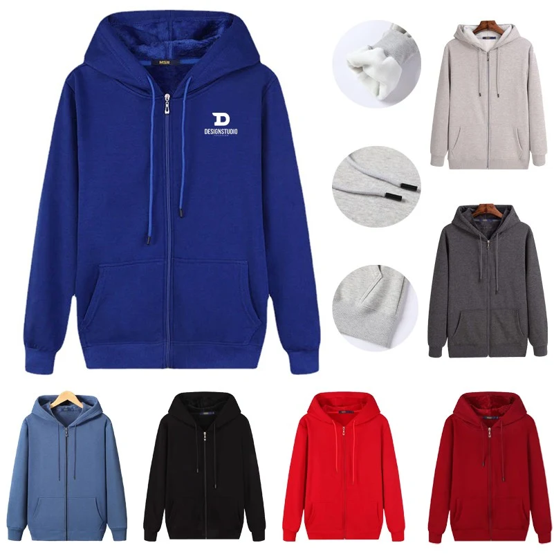 Winter Oversized Blank Graphic 400gsm Heavy Weight Cotton Fleece Men's Hoodie Coats 1