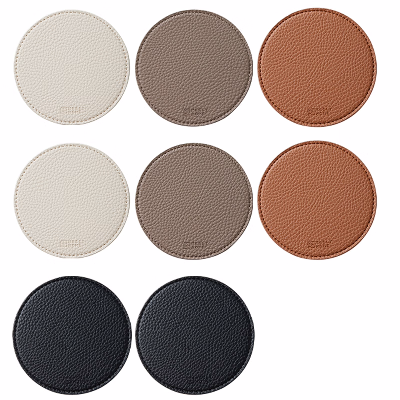 Round PU Leather Premium Coasters