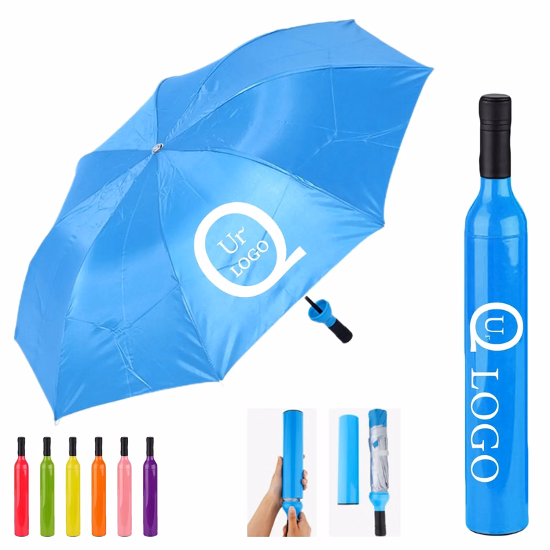 Wine bottle shape folding umbrella