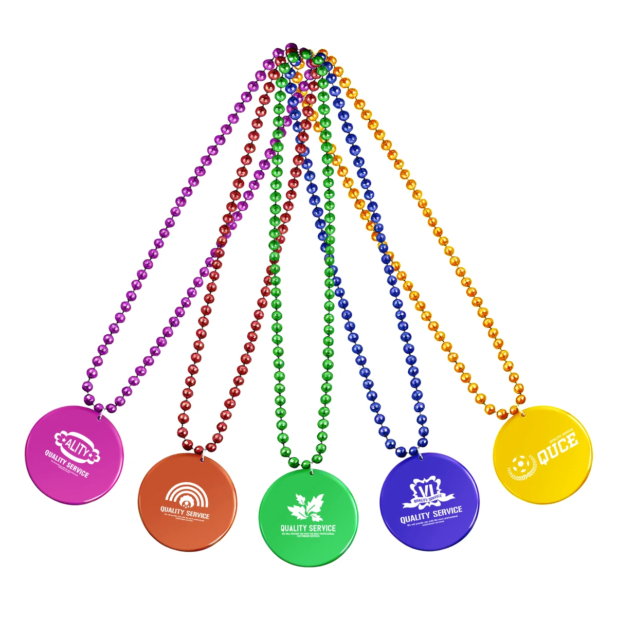 2 1/2'' Plastic Medallion Beads Necklace 1