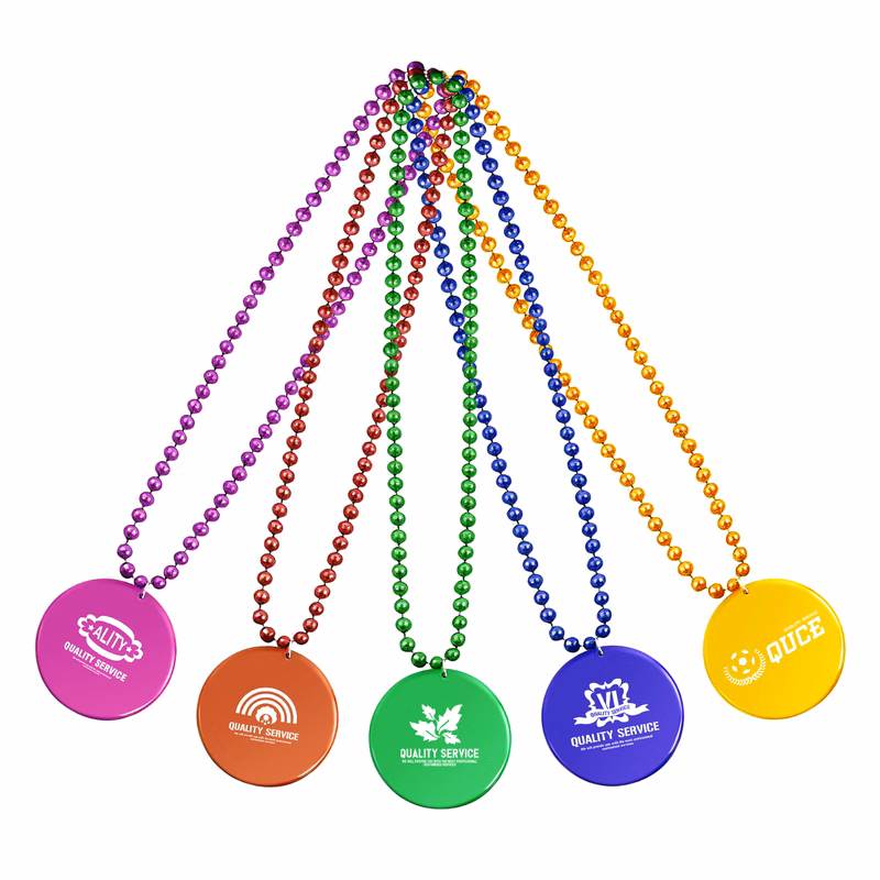 2 1/2'' Plastic Medallion Beads Necklace