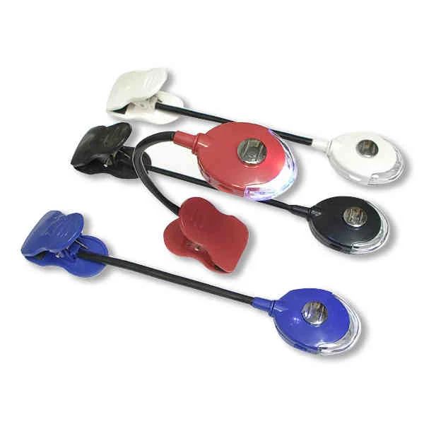 Flexible flashlight and reading light, super bright LED book light with back clip. 1