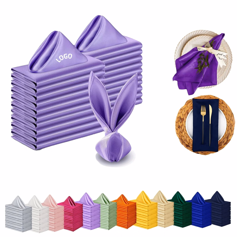 Banquet Soft Smooth Satin Polyester Square Napkin