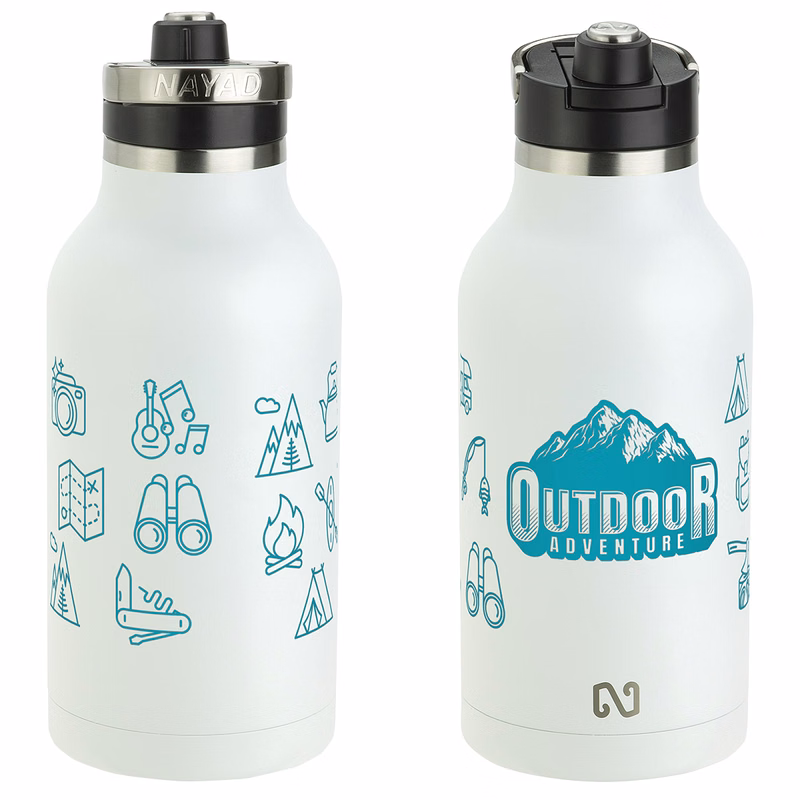 NAYAD® Traveler 64 oz Stainless Double-wall Vacuum Insulated Bottle with Twist-Top Spout