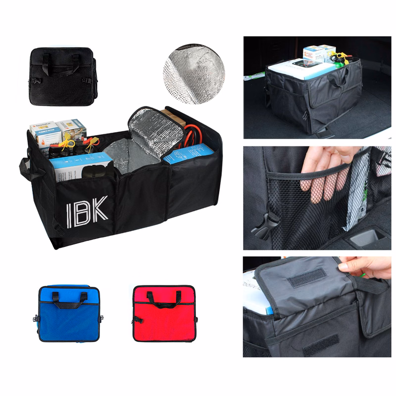 Foldable Car Trunk Organizer with Cooler Bag Auto Trunk Organizer and Cooler