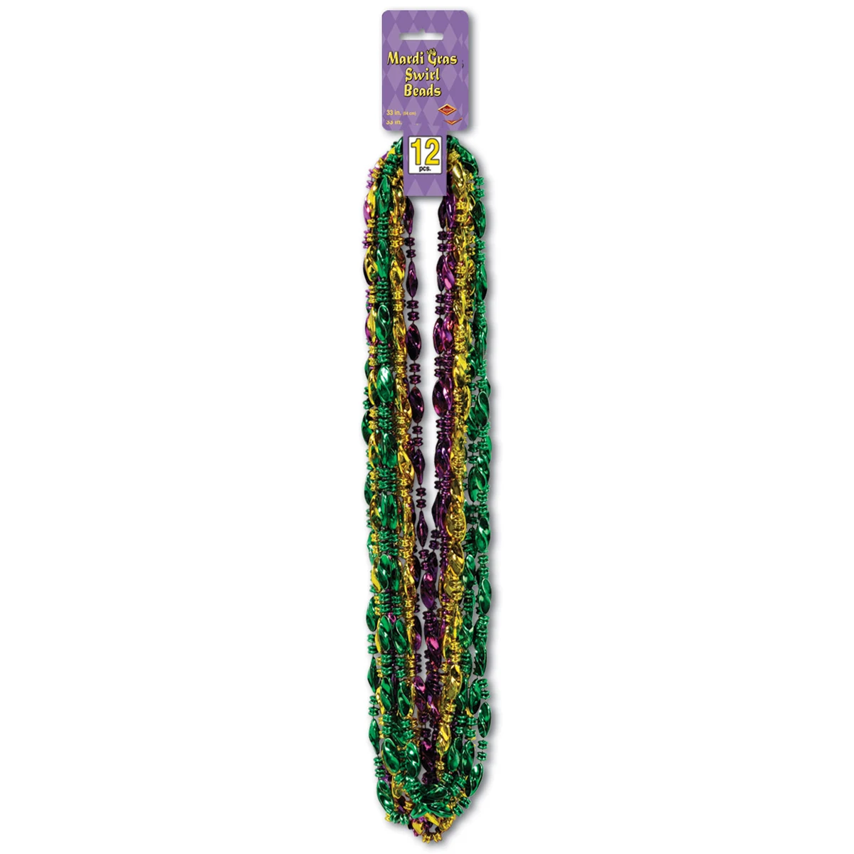 Mardi Gras Swirl Bead Necklace 1