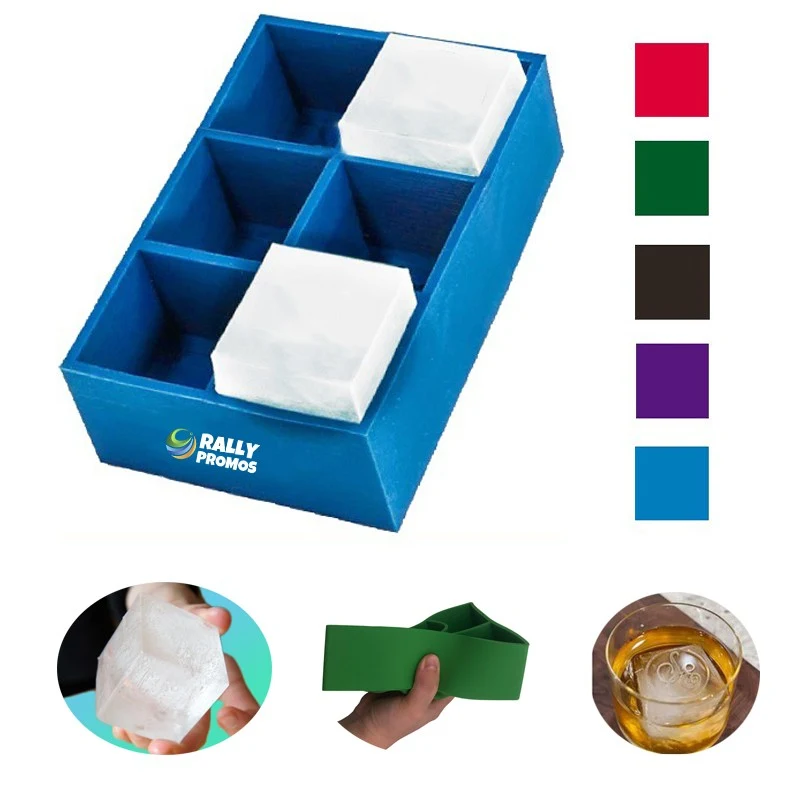 Silicone 6 Holes Customizable Ice Logo Cube Tray 1