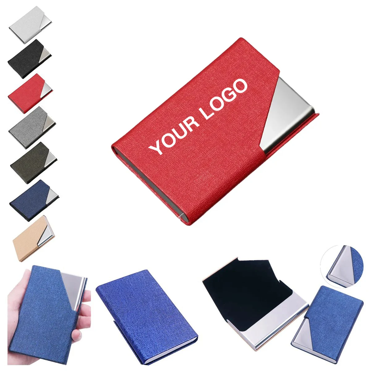 PU and Stainless Steel Card Case for Office Use 1