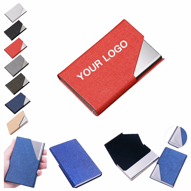 PU and Stainless Steel Card Case for Office Use
