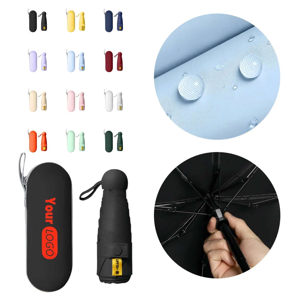 Portable Foldable Capsule Umbrella for Both Rain And Sun 1
