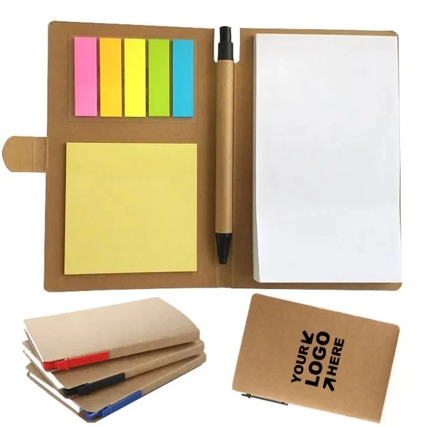 Eco Sticky Notepads With Recycle Paper Pen 1