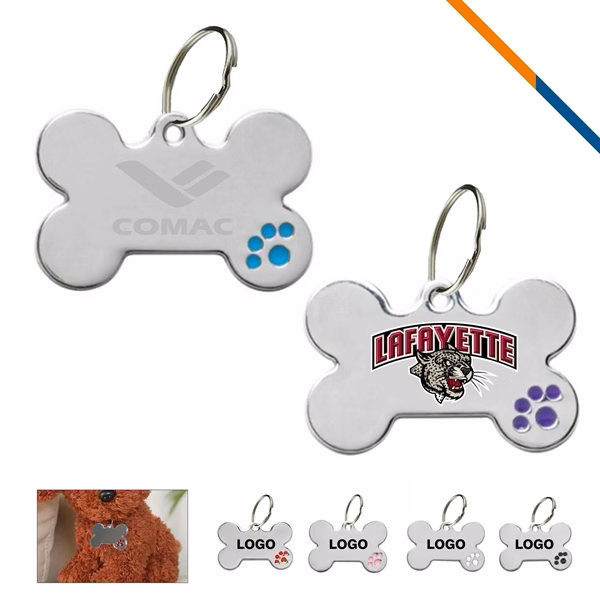 Custom Aluminum Bone Pet Tag in 12 Colors — Flexible Branding Pet ID Solution