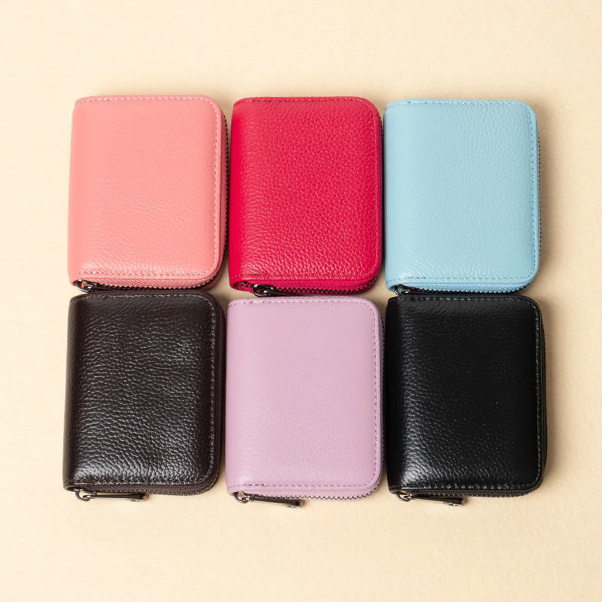 Leather Zipper Card Cases Holder 1