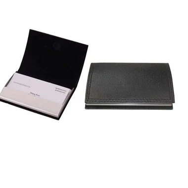 BLACK LEATHERETTE CARD CASE 1