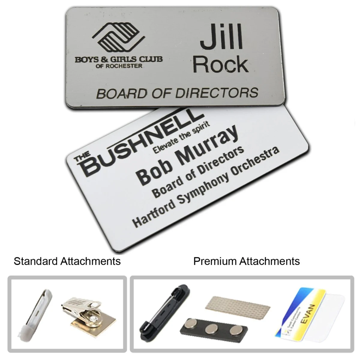 2.125 inch x 3.375 inch Plastic Engraved Name Badge 1