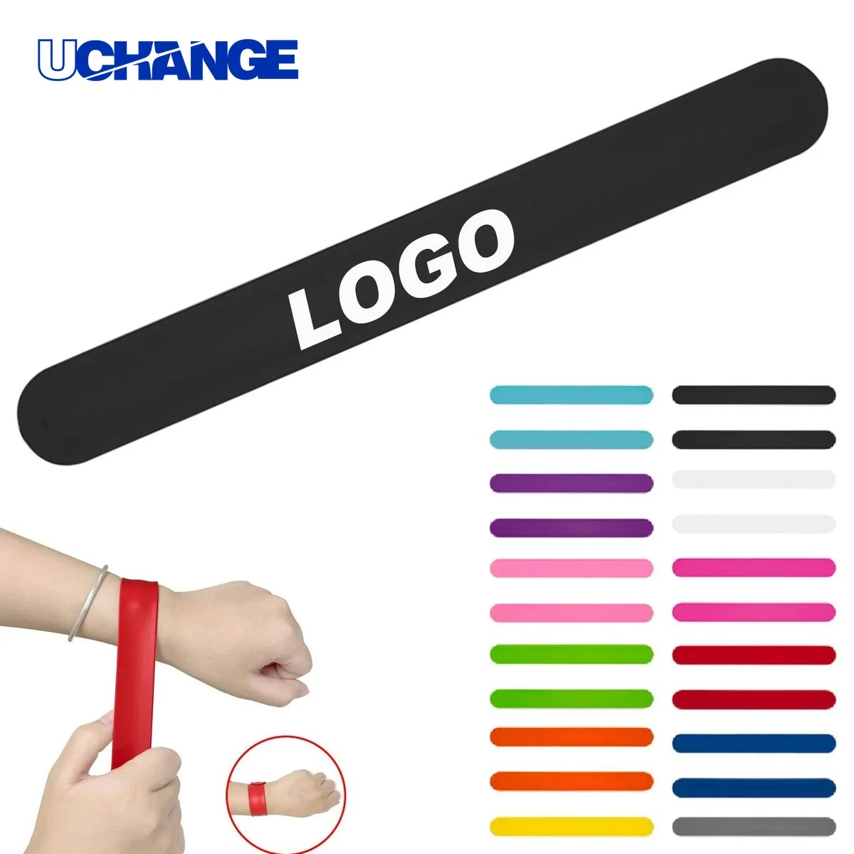 Extra-Long Silicone Snap Wristband Flexible Bracelet for Events & Promotions 1