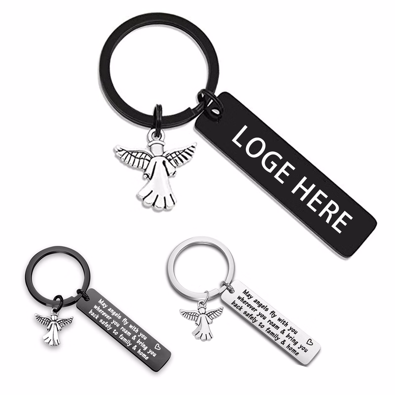 Electroplated Black Angel Keychain