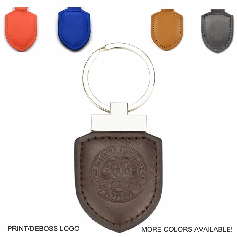 Shield Stitched Leatherette Key Tag