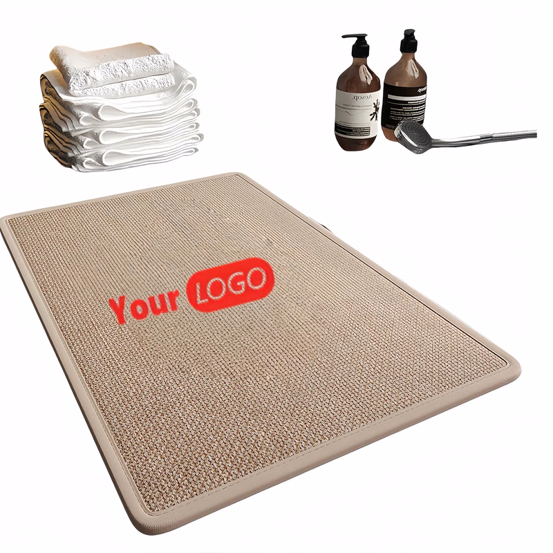 Premium Absorbent Jute Bath Mat With Anti-Slip Backing