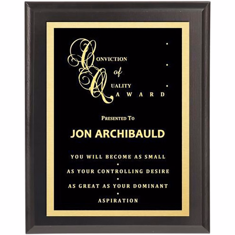 USA Black Finish Double Plate Engraved Award Plaque