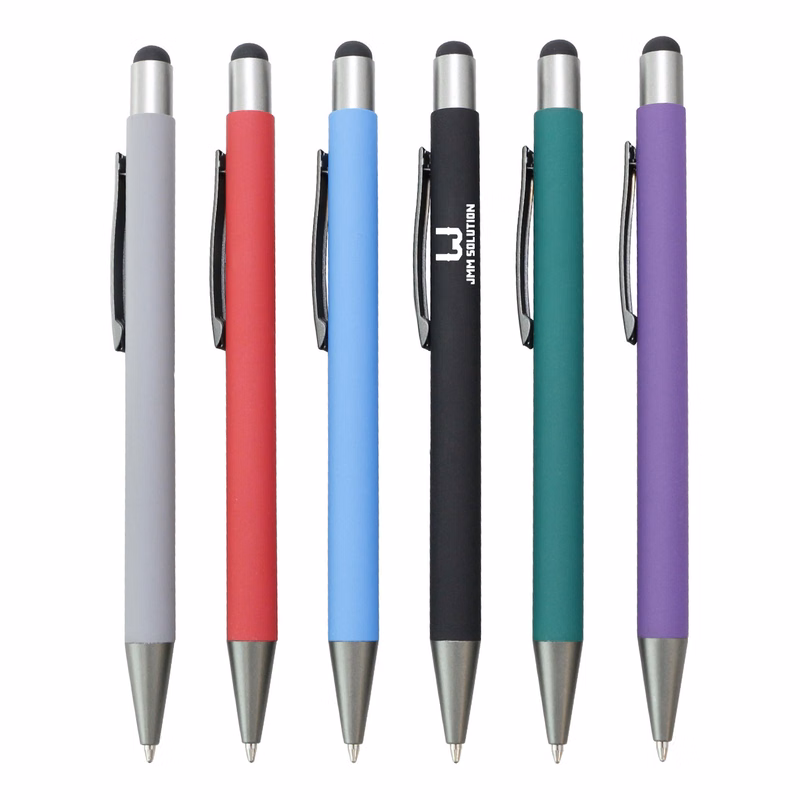 Aluminum Retractable Ballpoint Pen w/ Stylus