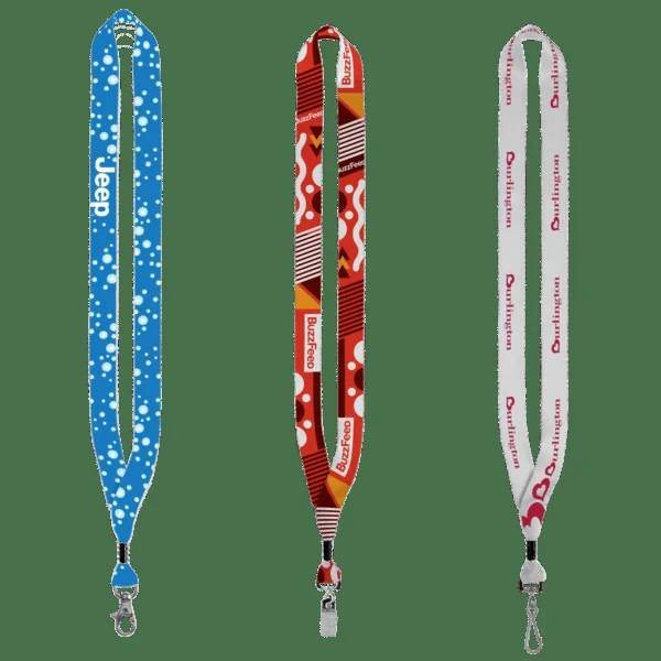 3/4" Dye-Sublimated Lanyard with Silver Tone Metal Crimp & Split Ring 1
