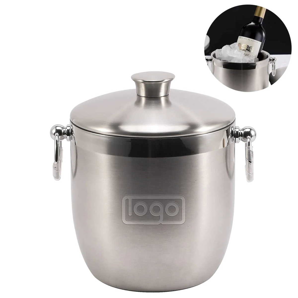 105Oz Insulated Stainless Steel Ice Bucket 1