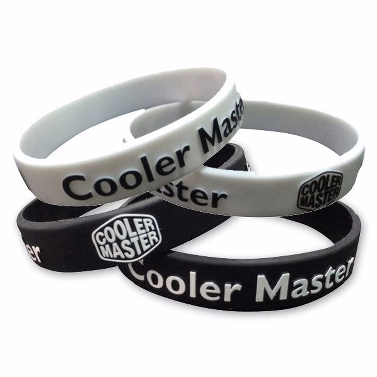 Color Filled Debossed Silicone Wristband