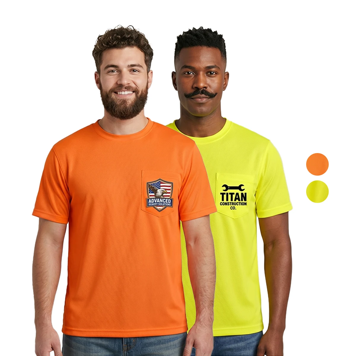 High Vis Short Sleeve Safety Tee Shirt w/ Pocket 1