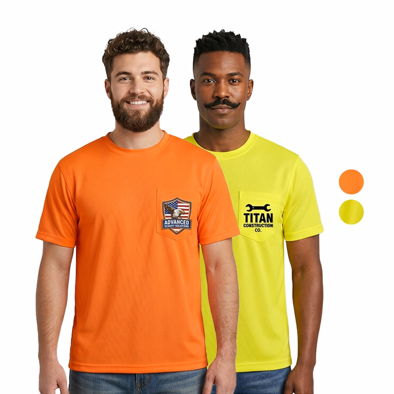 High Vis Short Sleeve Safety Tee Shirt w/ Pocket