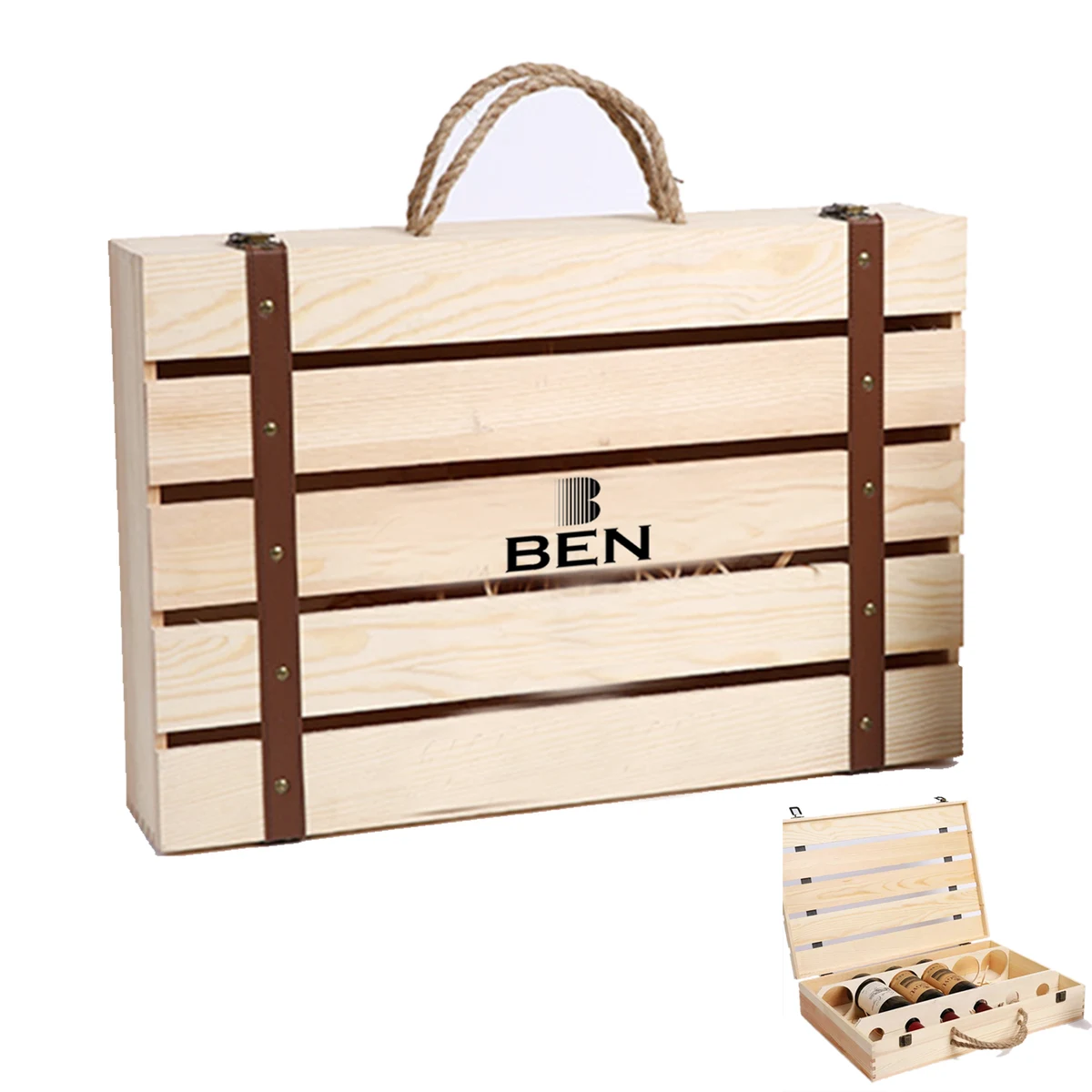 Solid Wood Wine Gift Box 1
