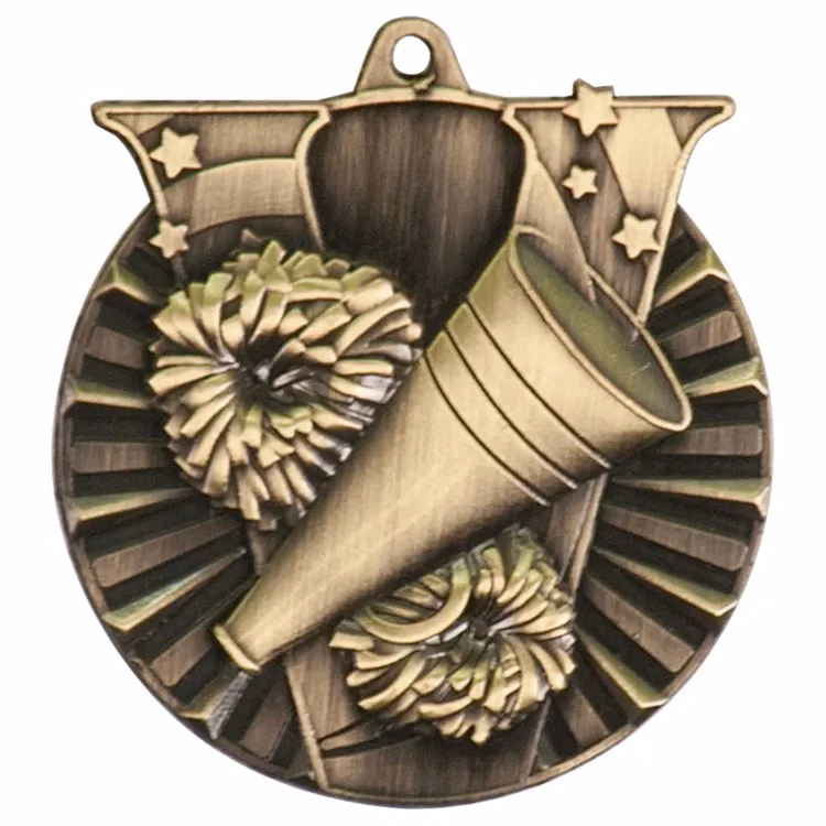 2" Antique Finish Cheer Victory Medal