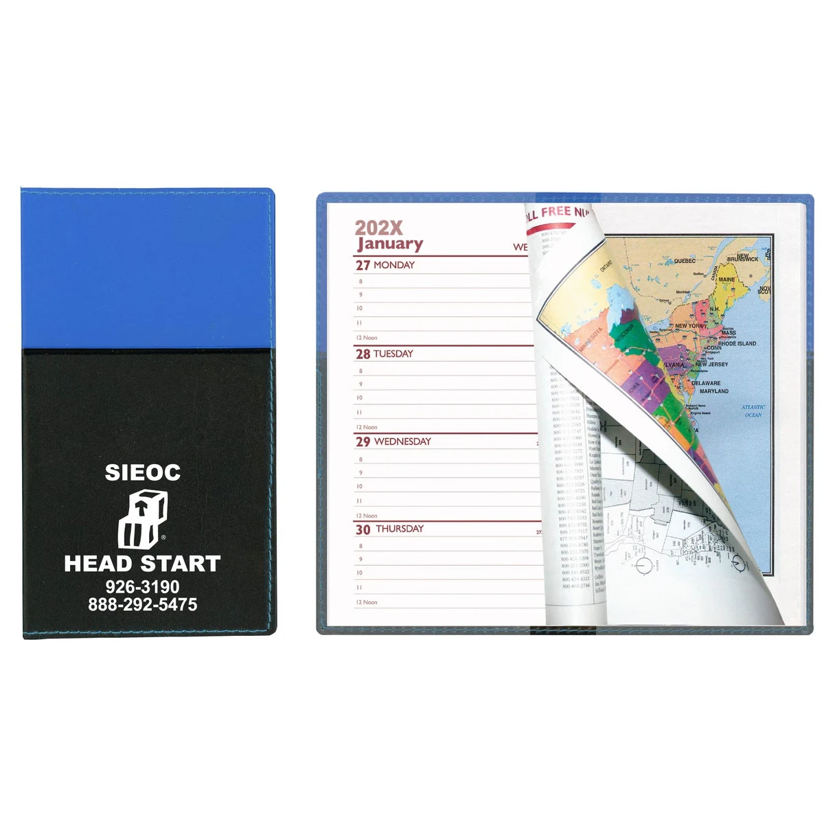Soft Cover 2 Tone Vinyl France Series Weekly Planner w/ Map / 1 Color 1