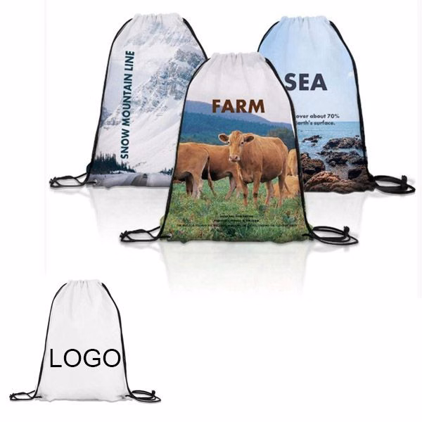 210D Dye-Sublimated Drawstring Backpack W/ Grommets