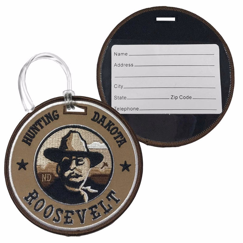Embroidered Round Luggage Tag