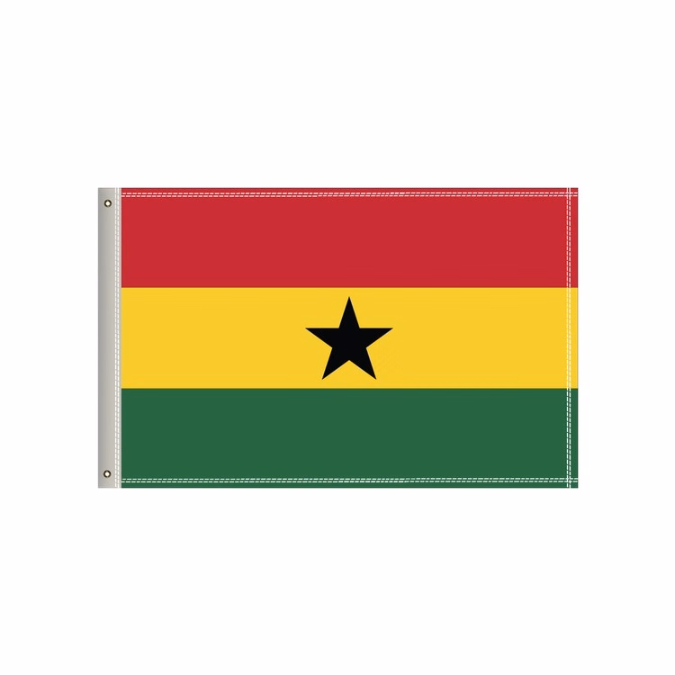 National Flag, Ghana, Single-Sided - 36"W x 24"H