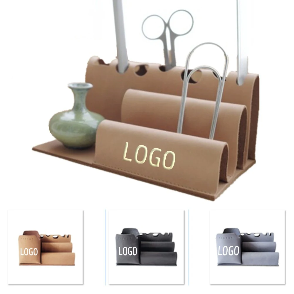 Leather Tech Desk Box Organizer 1