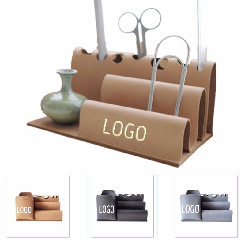 Leather Tech Desk Box Organizer